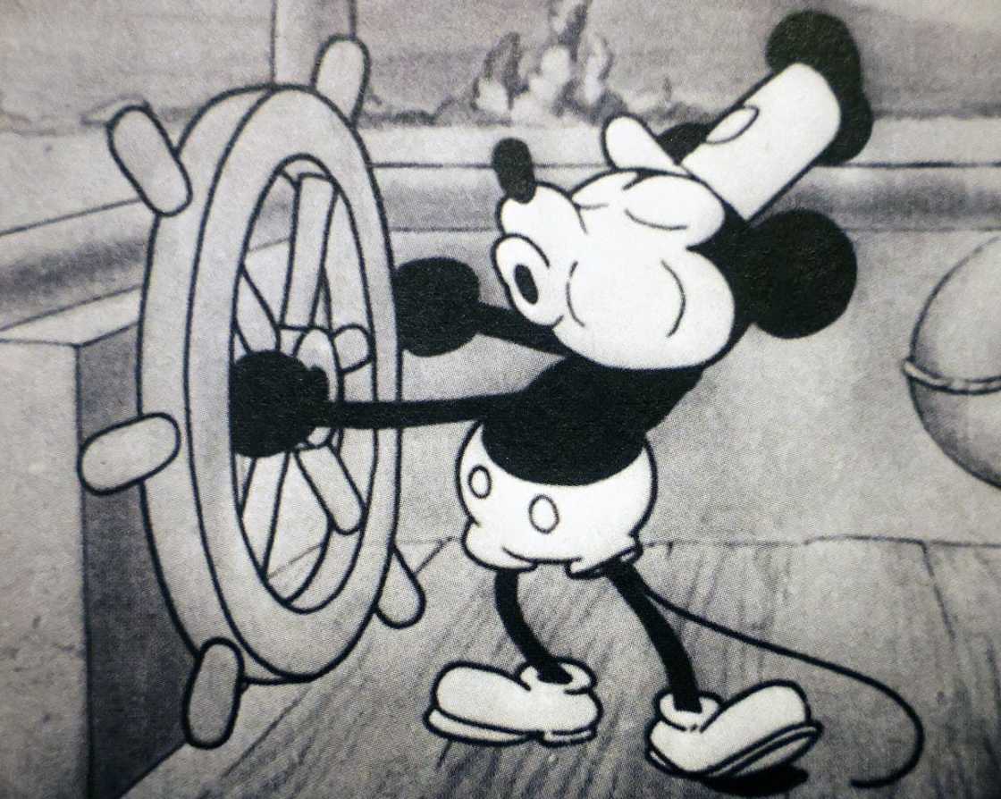 A Mickey Mouse black and white illustration A Mickey Mouse black and white illustration