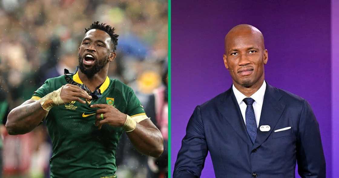Springbok Siya Kolisi and Chelsea legend Dider Drogba showed their friendship via a social media post Springbok Siya Kolisi and Chelsea legend Dider Drogba showed their friendship via a social media post