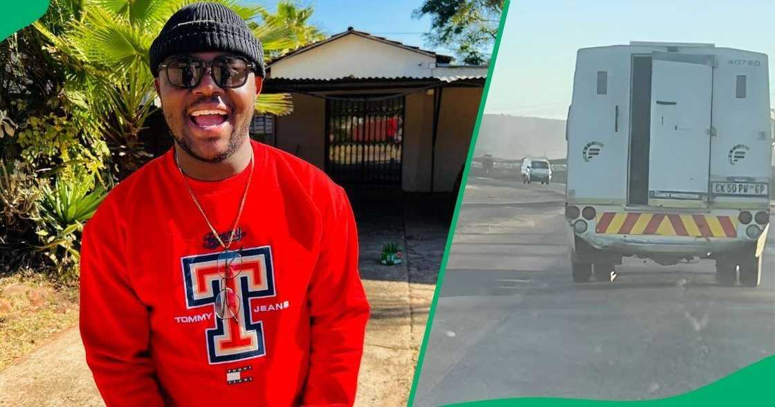 A man drove behind a Fidelity truck that had open doors and thoughts ran wild. A man drove behind a Fidelity truck that had open doors and thoughts ran wild.