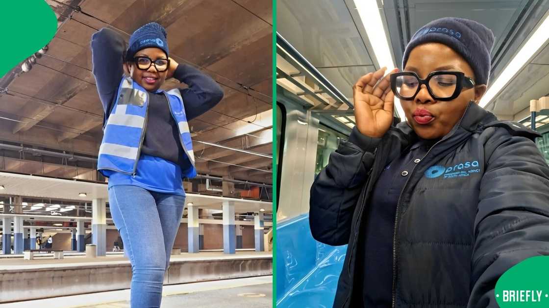 A female train driver. A female train driver.