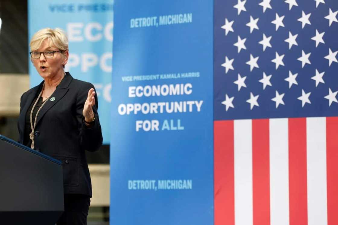 The Biden administration (US Energy Secretary Jennifer Granholm is seen here) said the move would lower gas prices The Biden administration (US Energy Secretary Jennifer Granholm is seen here) said the move would lower gas prices