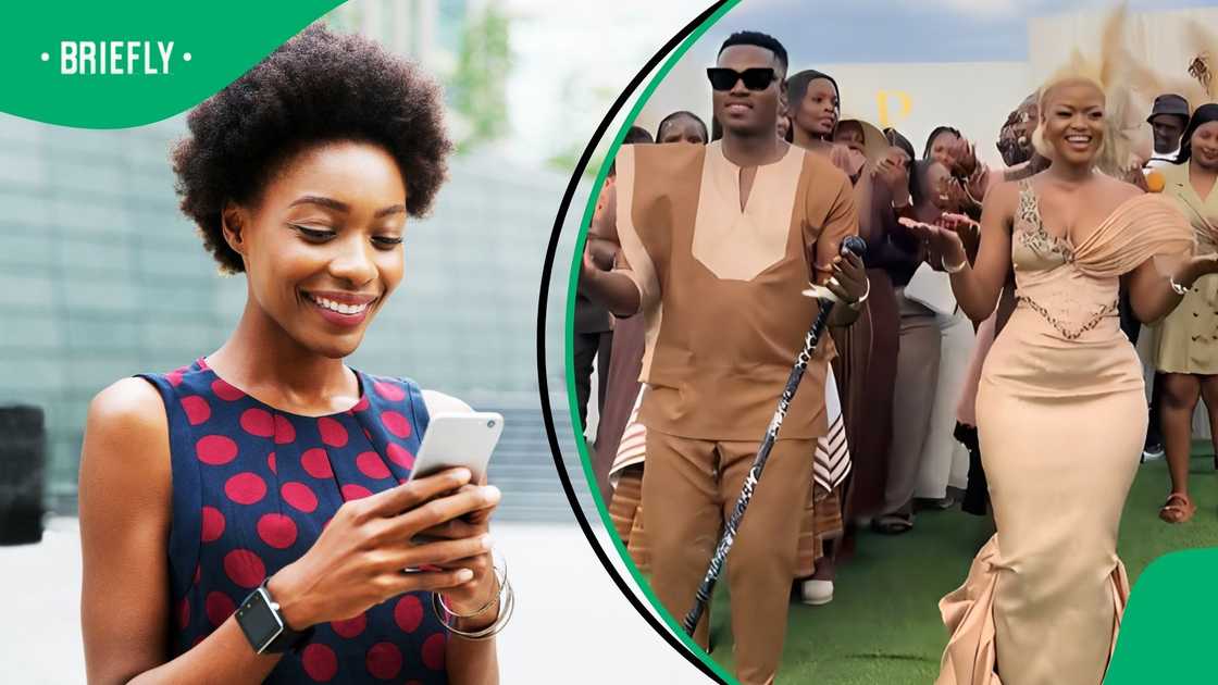 South African couple wows on their wedding day in designer outfits. South African couple wows on their wedding day in designer outfits.