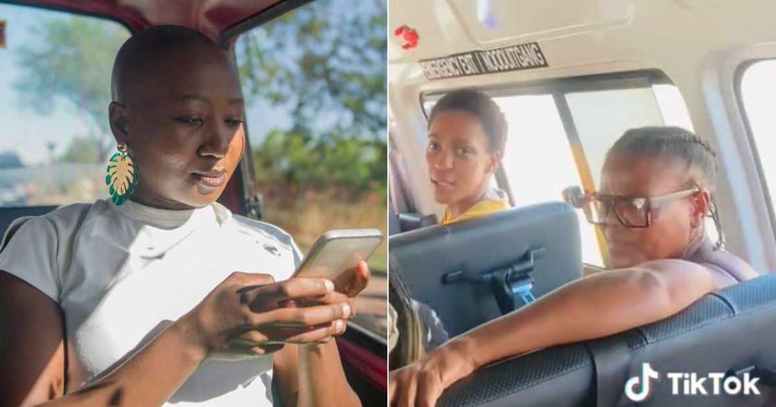 Woman plays prank in taxi Woman plays prank in taxi