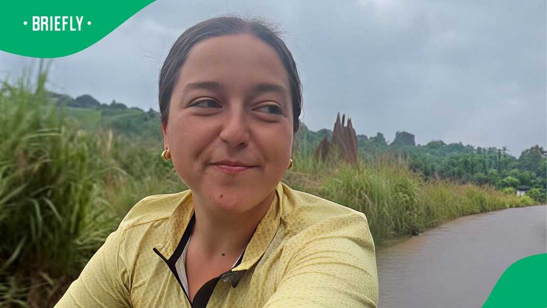 Woman riding bike from Europe across Africa