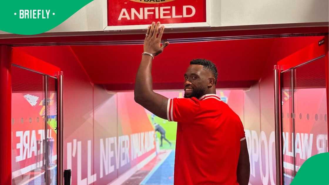 Springbok skipper Siya Kolisi visited Anfield. Springbok skipper Siya Kolisi visited Anfield.