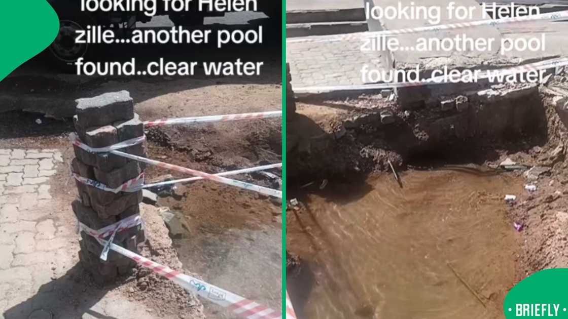 he image on the right captured a hole filled with water he image on the right captured a hole filled with water