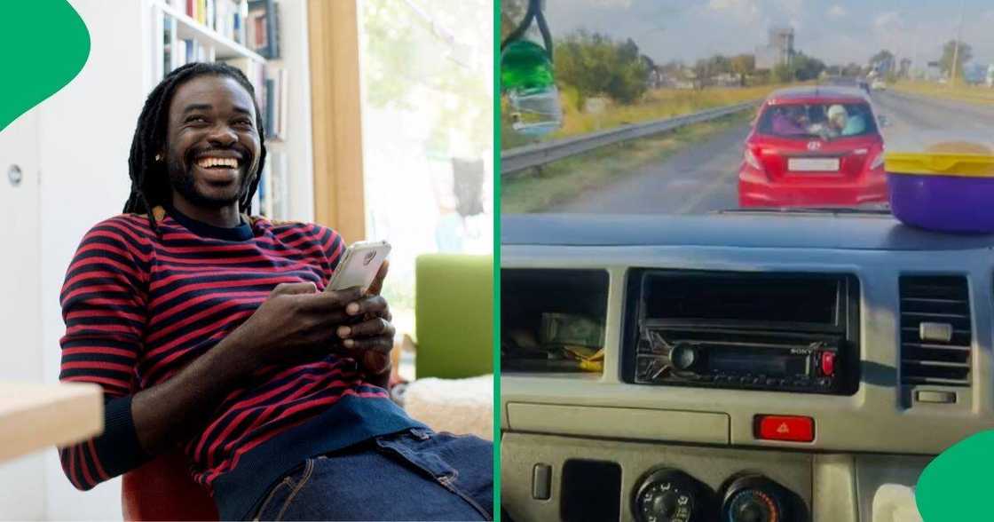 Two men were filmed sitting uncomfortably in a Toyota Yaris boot Two men were filmed sitting uncomfortably in a Toyota Yaris boot