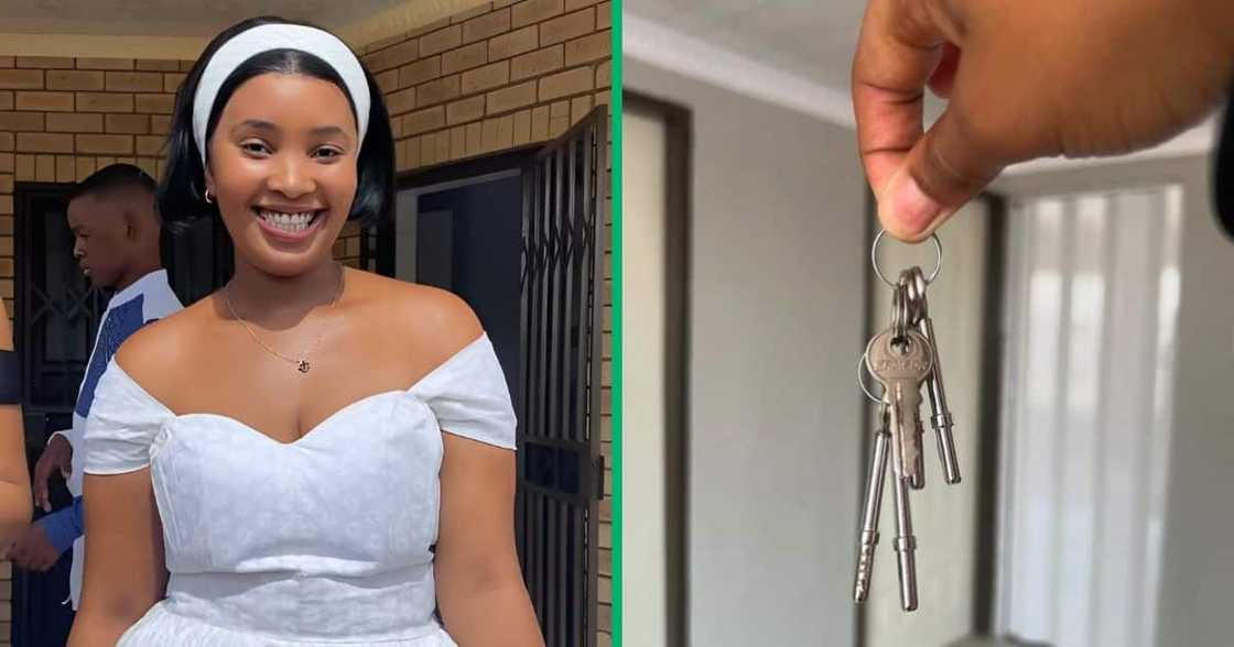 23-year-old woman shows her new house. 23-year-old woman shows her new house.
