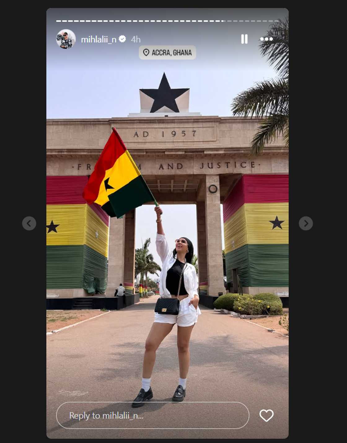 Mihlali Ndamase is in Ghana