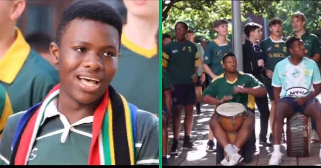 Northwood School pupils sing Shosholoza for the Springboks Northwood School pupils sing Shosholoza for the Springboks