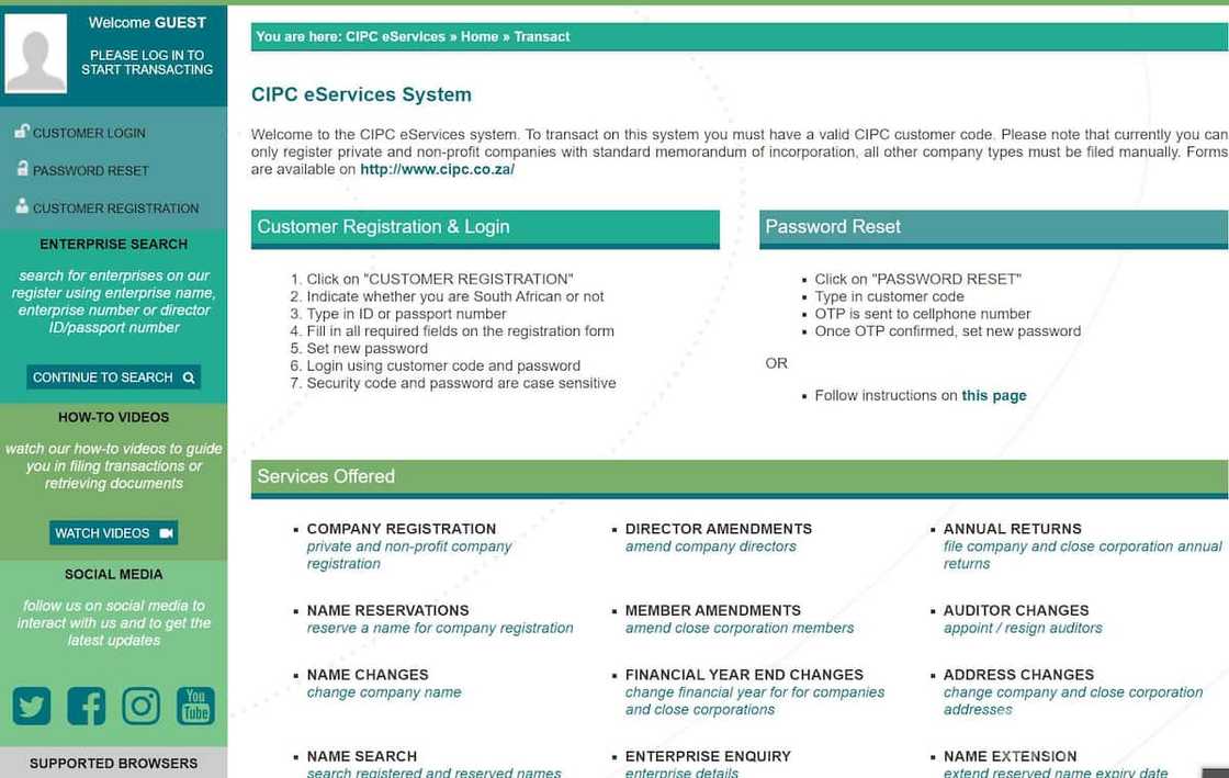CIPC login CIPC login