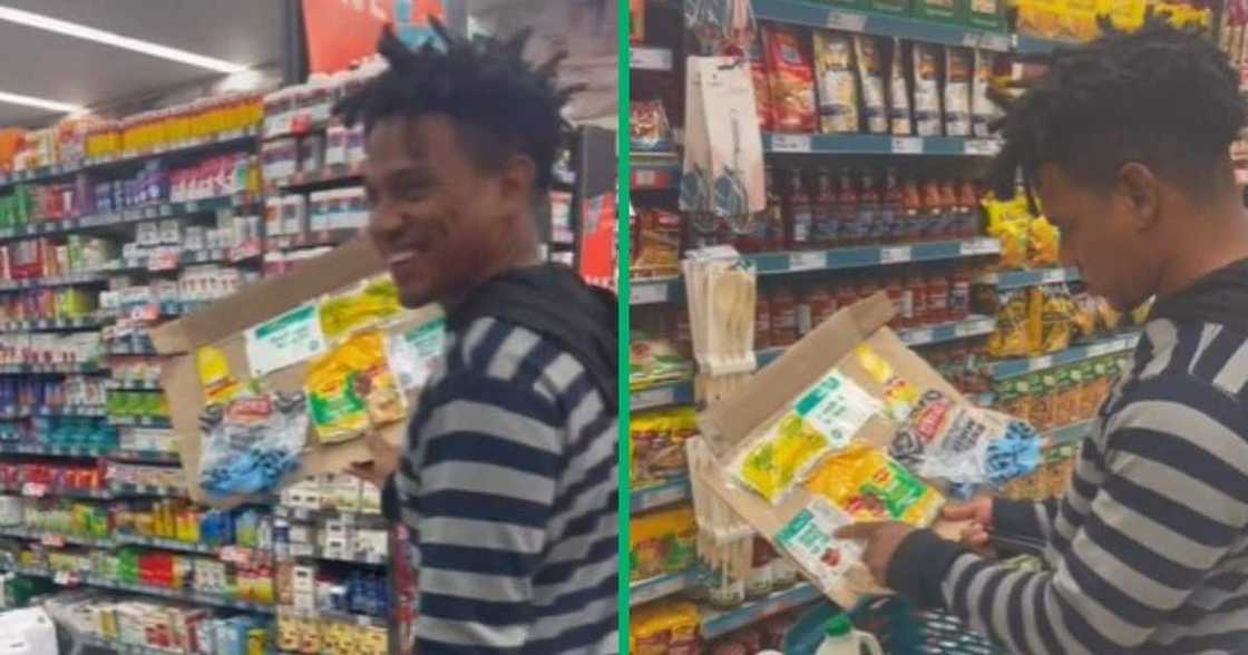 TikTok video of man shopping with visual aid for husbands TikTok video of man shopping with visual aid for husbands