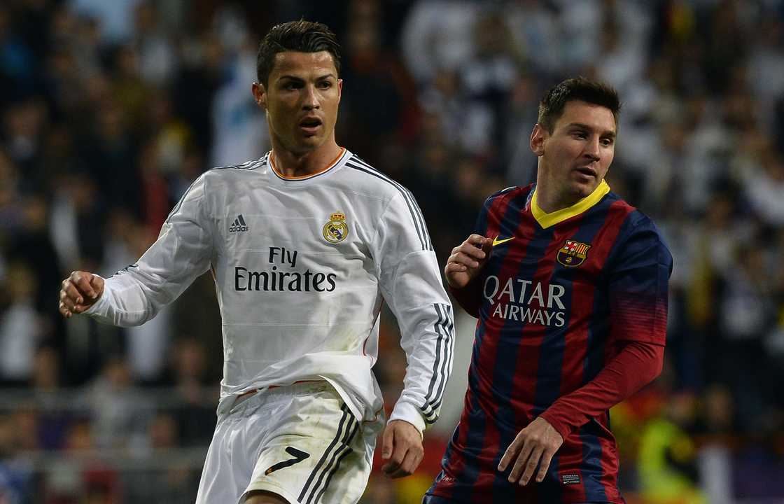 Cristiano Ronaldo and Lionel Messi during El Clásico