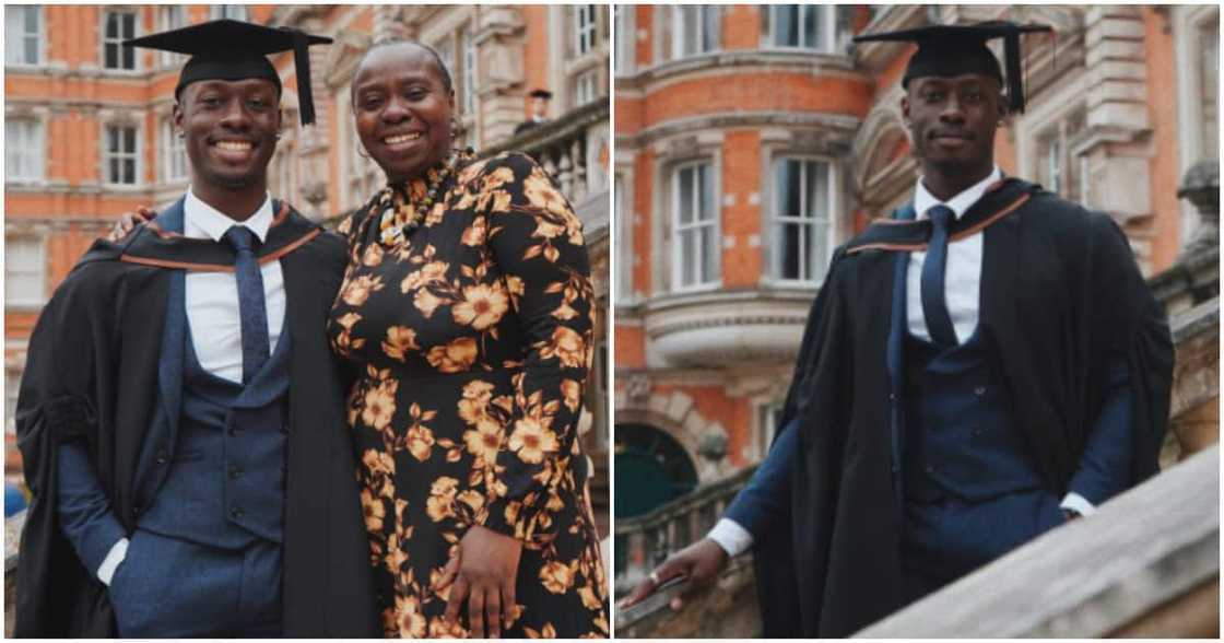 David Larbi and his mum