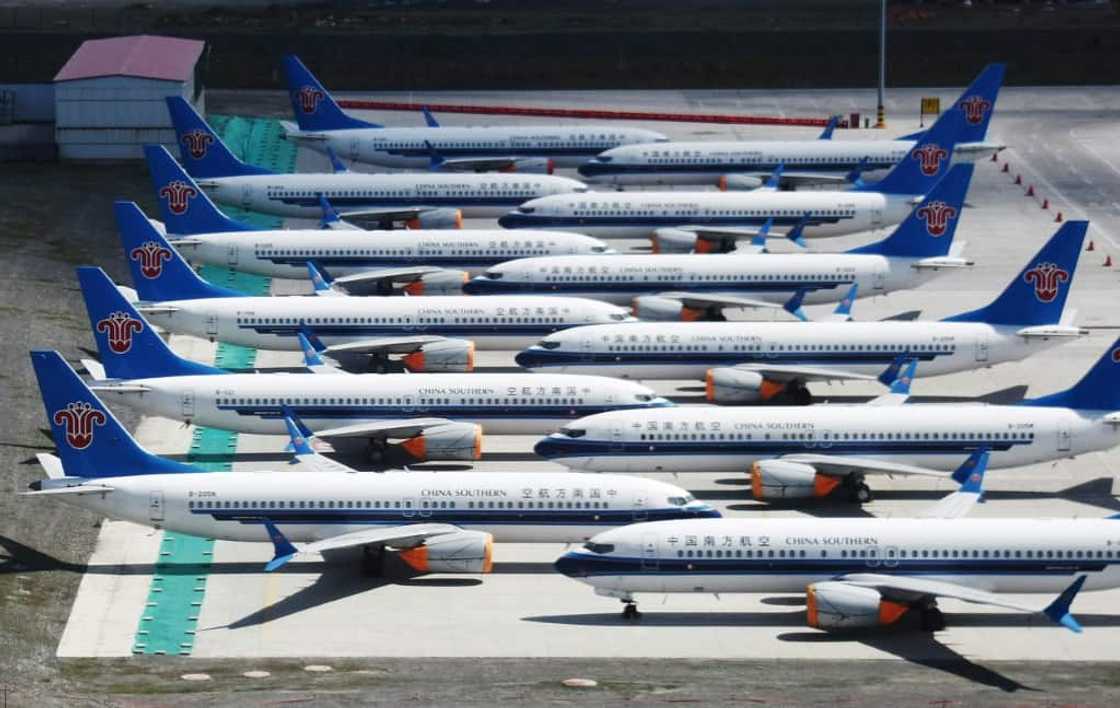 Boeing 737 MAX aircraft sit parked in China's western Xinjiang region in 2019 Boeing 737 MAX aircraft sit parked in China's western Xinjiang region in 2019