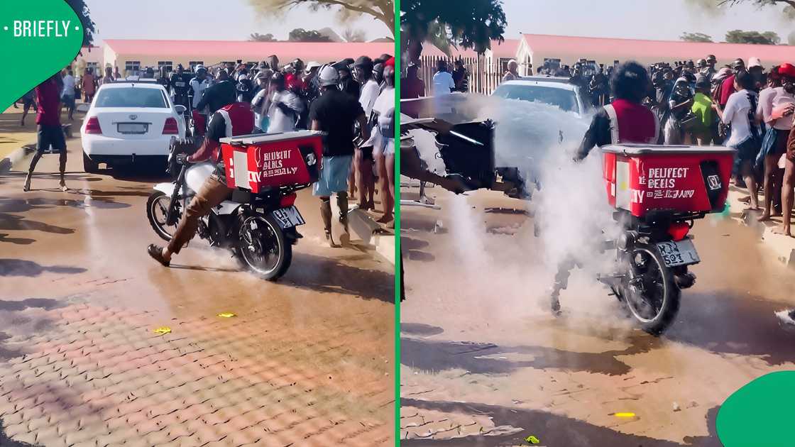 A group of South Africans drenched a courier driver with water, sparking mixed reactions online. A group of South Africans drenched a courier driver with water, sparking mixed reactions online.