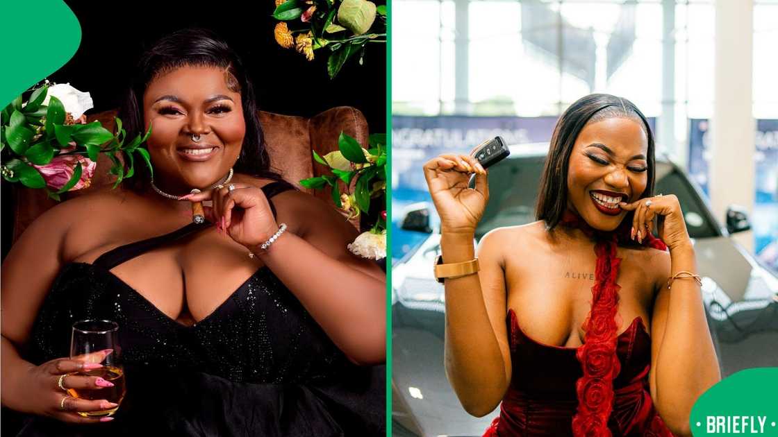 The image on the right showed Tsontso holding her car keys The image on the right showed Tsontso holding her car keys