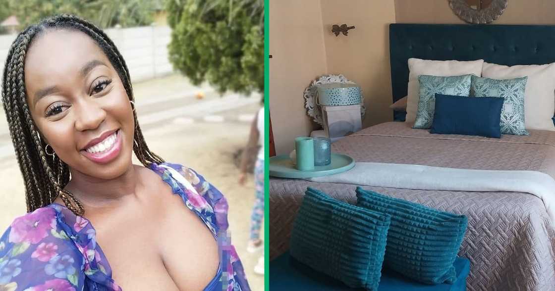 The lady shared a photo of her bedroom on social media The lady shared a photo of her bedroom on social media