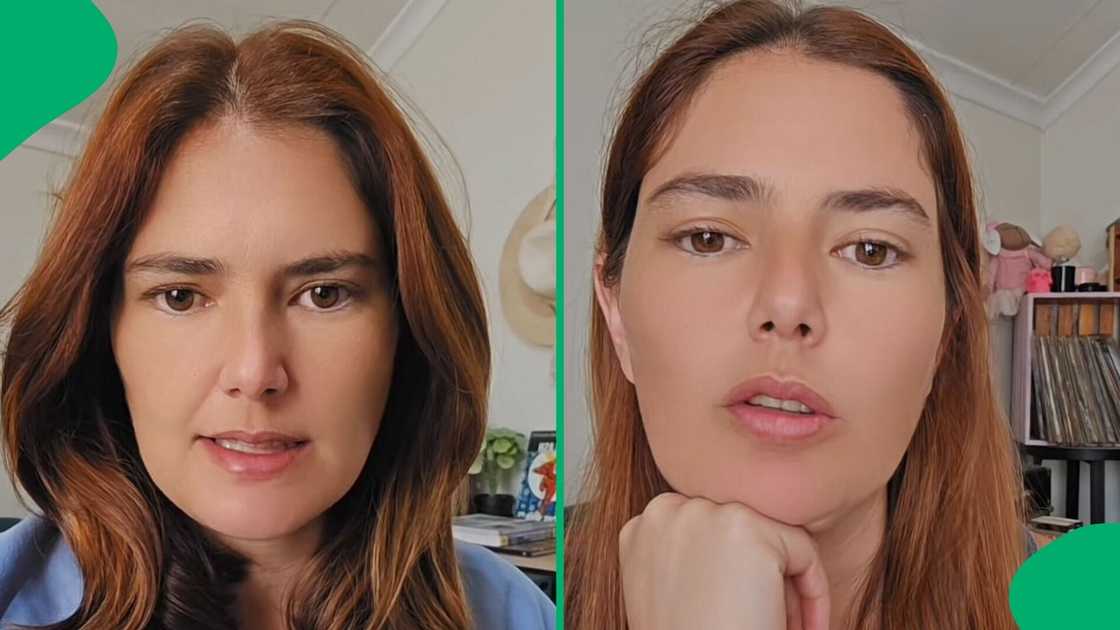 A TikTok video shows an Afrikaans woman struggling to pronounce vegetable names in English. A TikTok video shows an Afrikaans woman struggling to pronounce vegetable names in English.