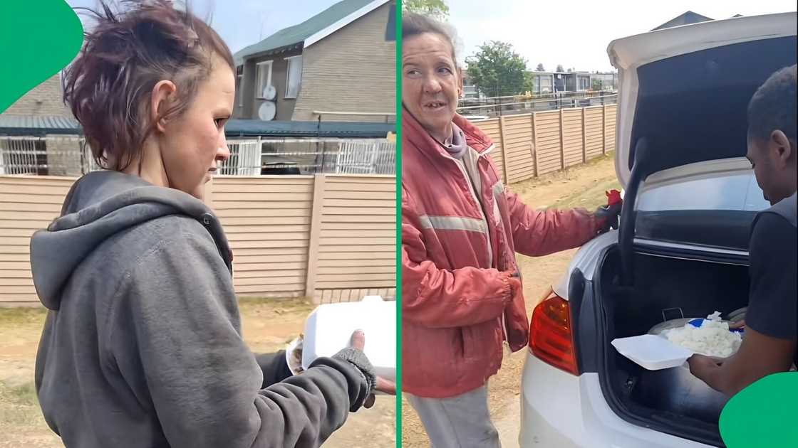 A TikTok video shows a Good Samaritan blessing a struggling family with their first meal of the day. A TikTok video shows a Good Samaritan blessing a struggling family with their first meal of the day.