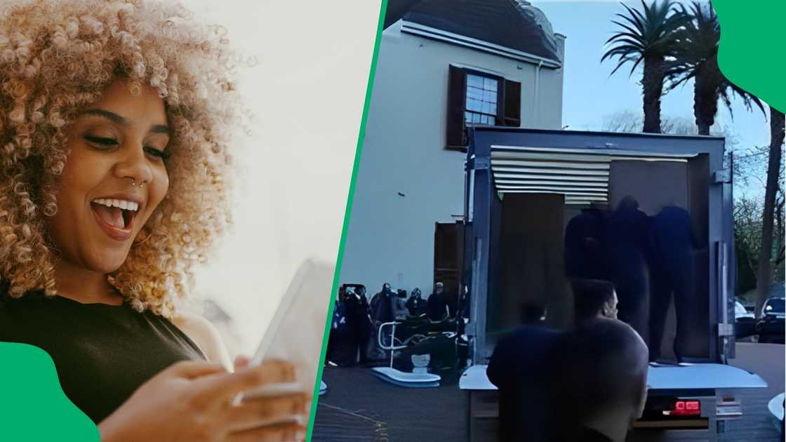 Two students showed up in Takealot boxes to their matric dance. Two students showed up in Takealot boxes to their matric dance.