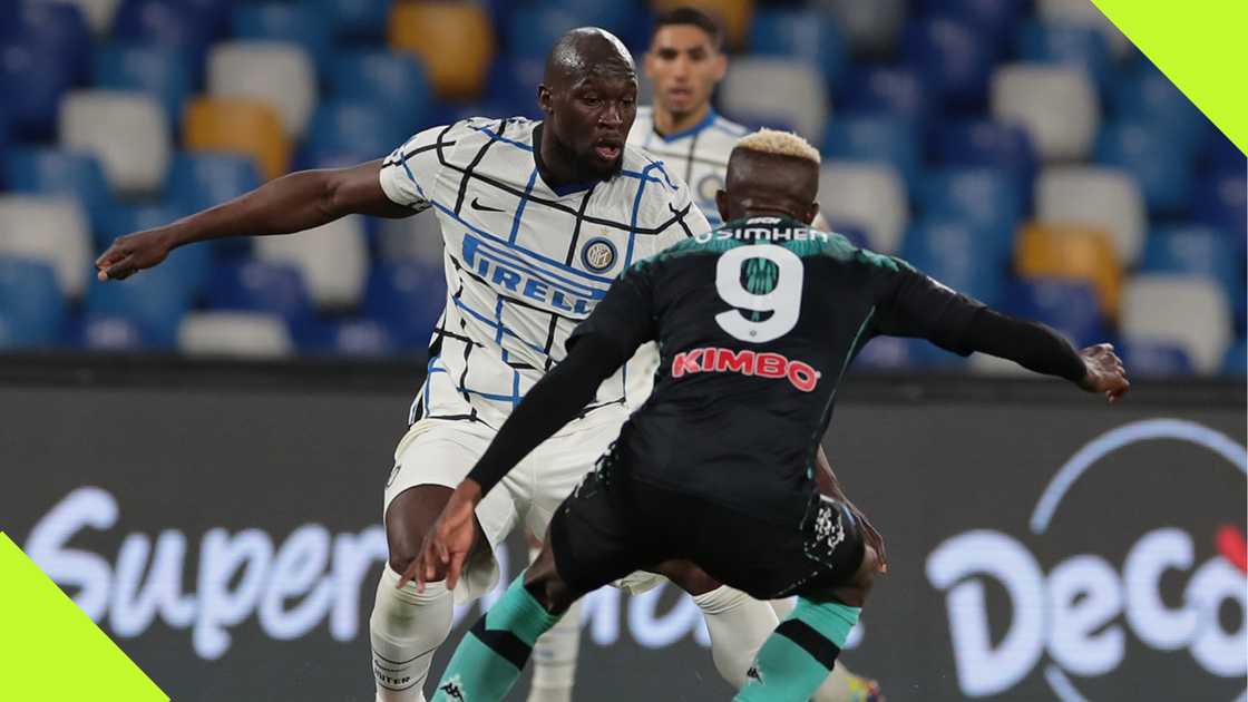 Romelu Lukaku and Victor Osimhen squaring off during Inter Milan vs Napoli in 2021. Romelu Lukaku and Victor Osimhen squaring off during Inter Milan vs Napoli in 2021.