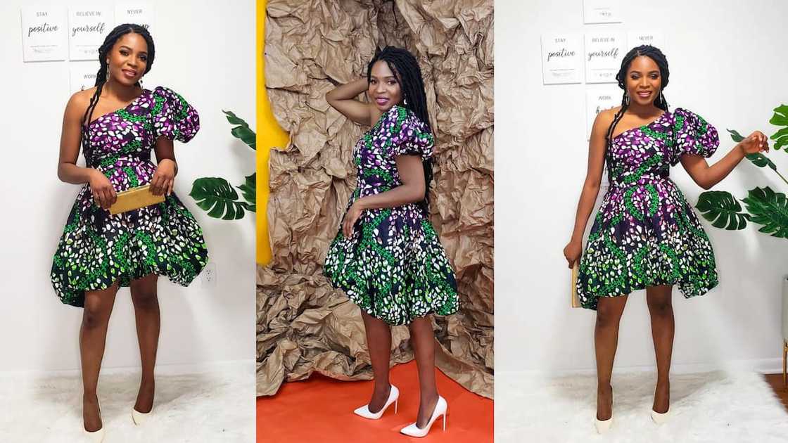 Short high-low balloon dress with side pockets Short high-low balloon dress with side pockets