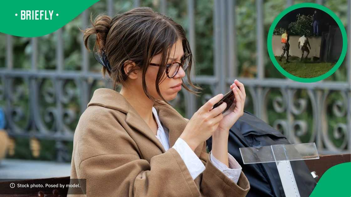 People questioned an alleged reckless driver. People questioned an alleged reckless driver.