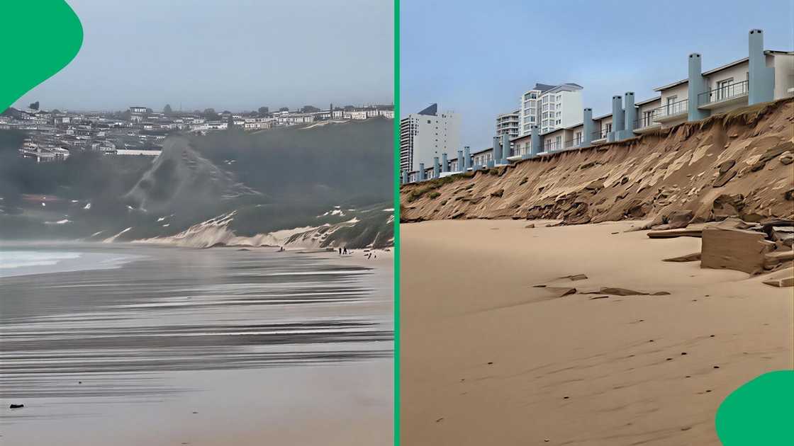 High-value apartment blocks now stand directly on the edge of a worn sand bank