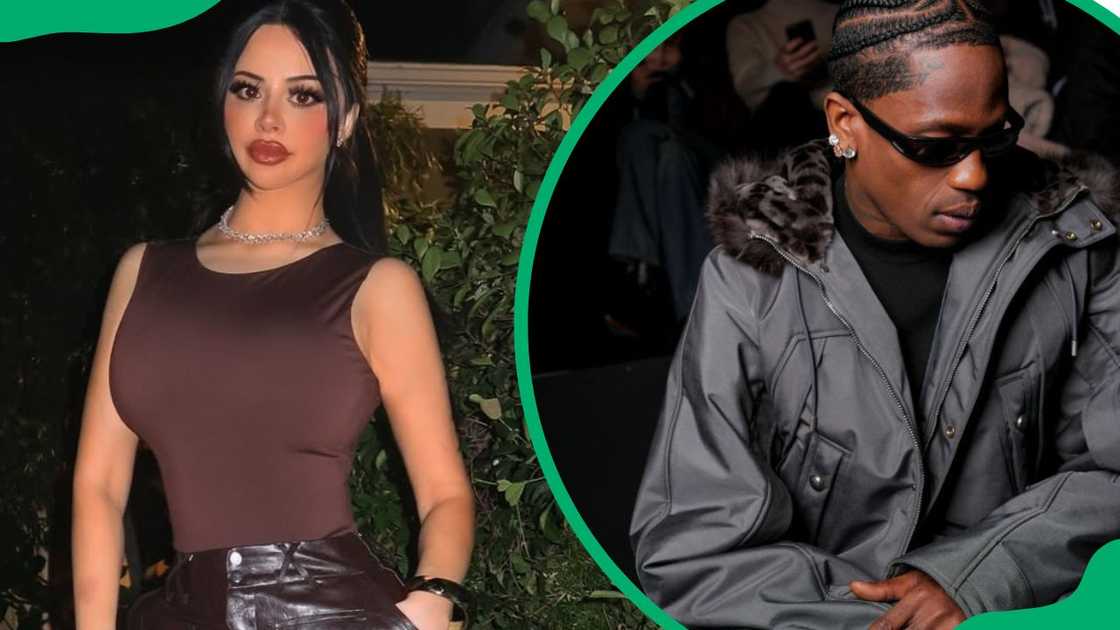 American Instagram model YungSweetRo (L). Travis Scott at the 2025 Louis Vuitton fashion show (R) American Instagram model YungSweetRo (L). Travis Scott at the 2025 Louis Vuitton fashion show (R)
