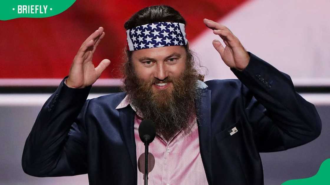 Willie Robertson speaking during an event at the Quicken Loans Arena