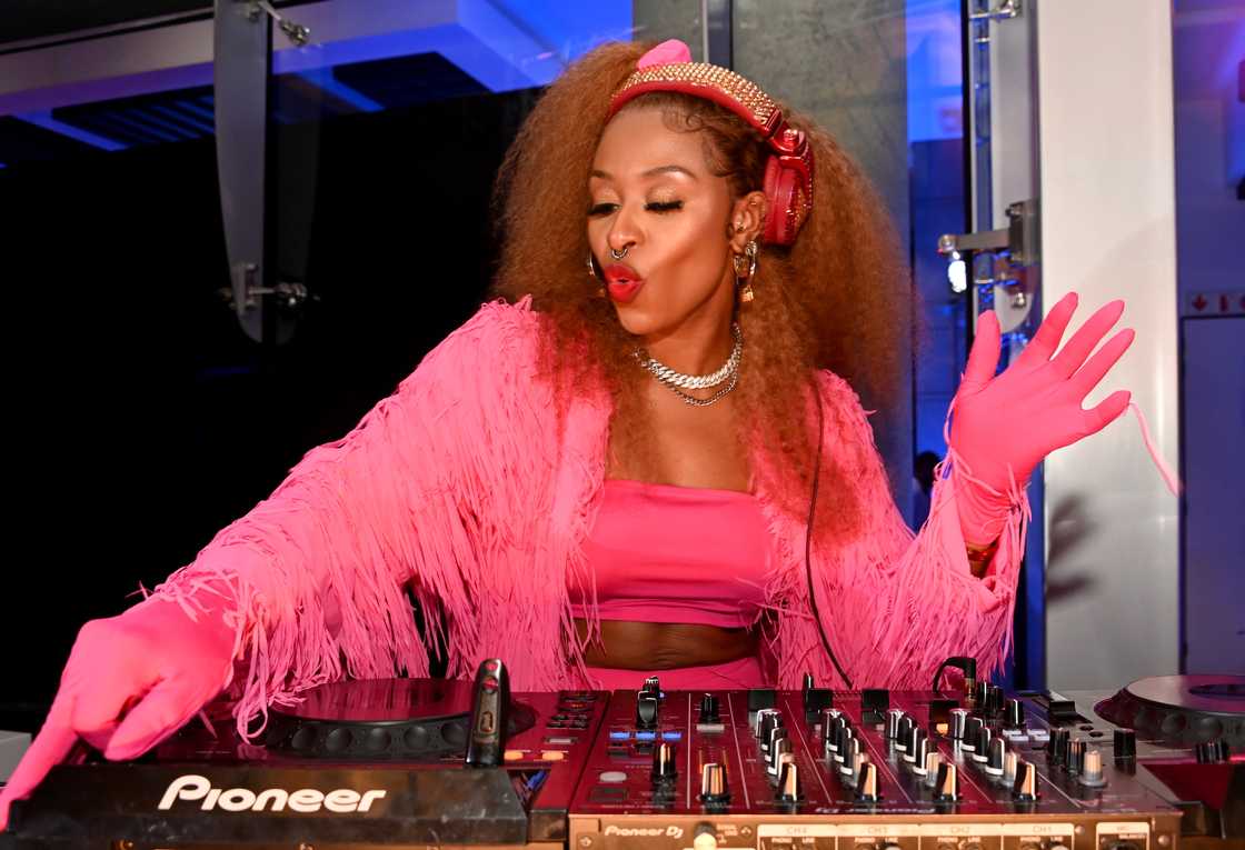 DJ Zinhle entertaining guests at an ievent DJ Zinhle entertaining guests at an ievent