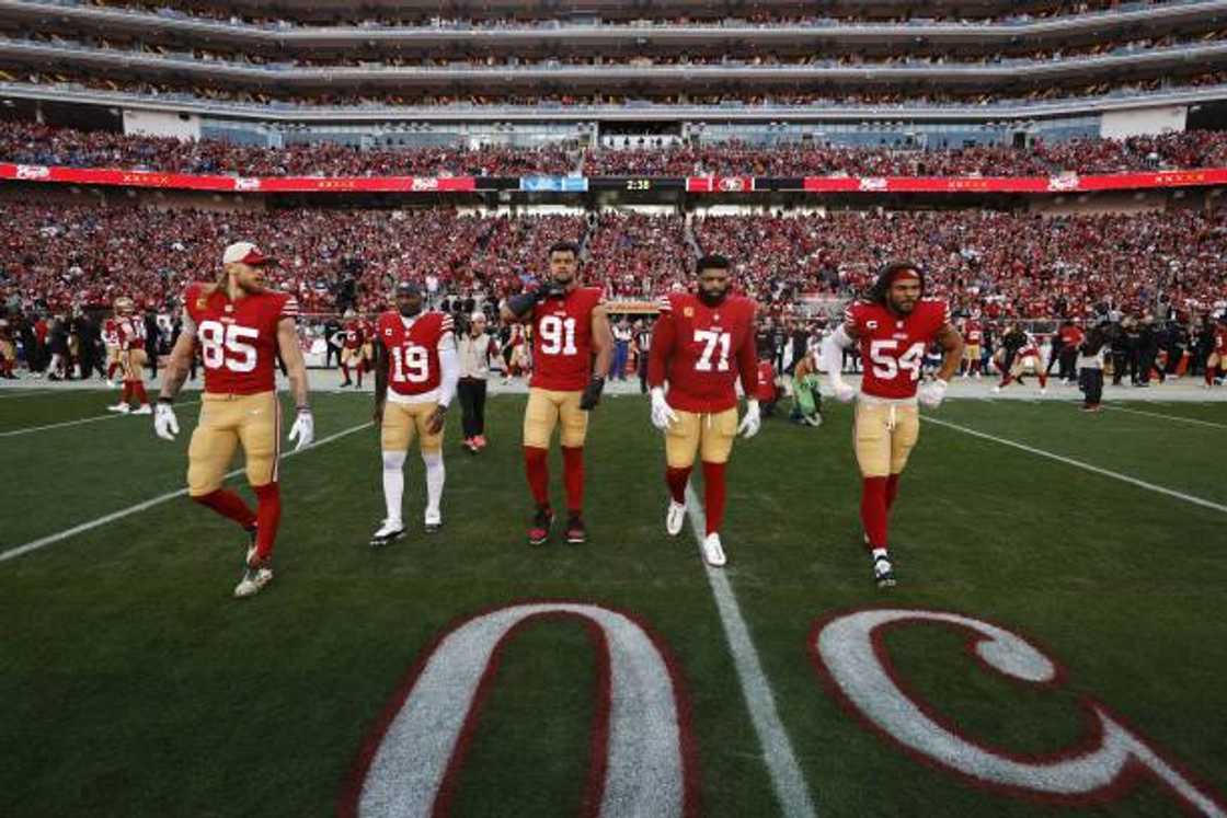 San Francisco 49ers' players at Levi's Stadium