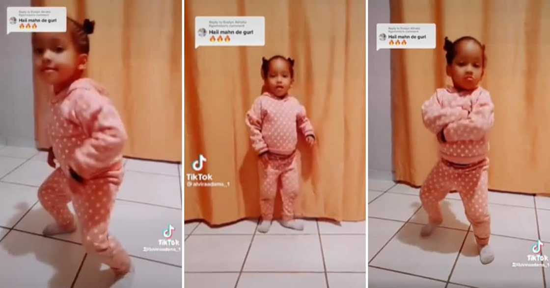 A little girl busting impressive dance moves A little girl busting impressive dance moves