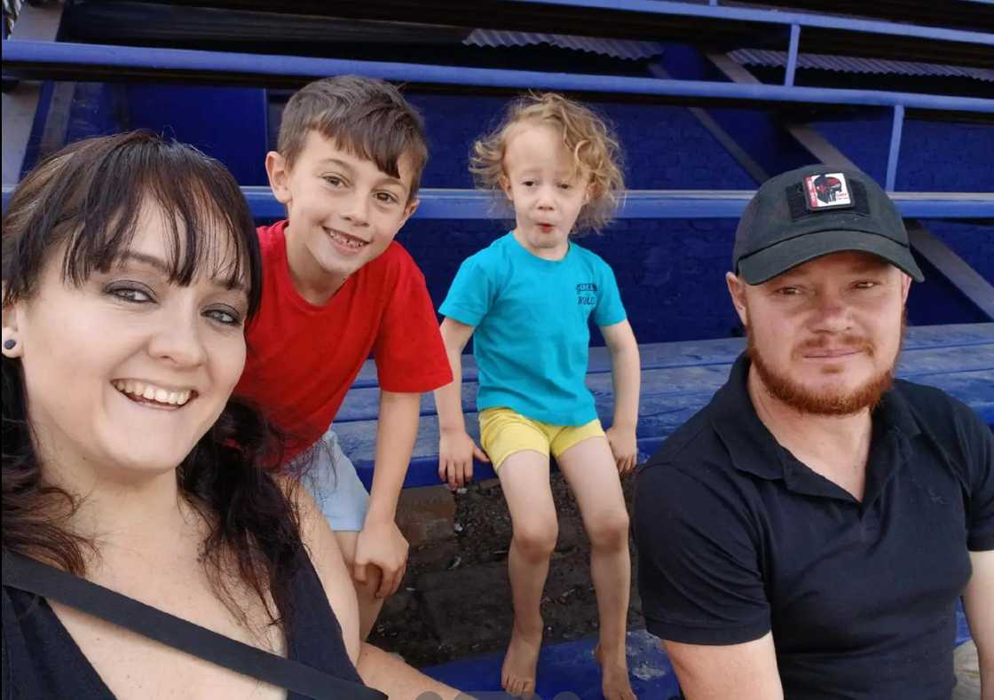 The visual of the late Marius together with wife and two boys