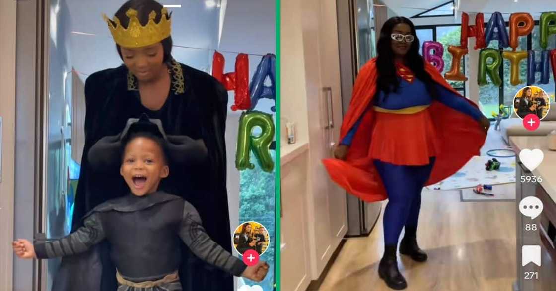 A woman threw a superhero birthday party and her friends came to the table