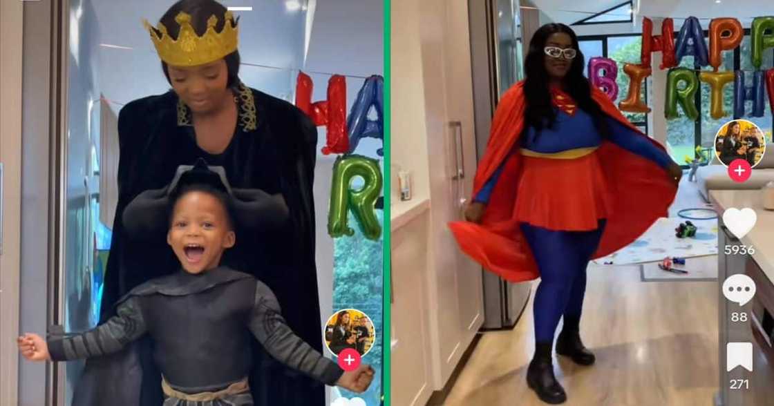 A woman threw a superhero birthday party and her friends came to the table A woman threw a superhero birthday party and her friends came to the table