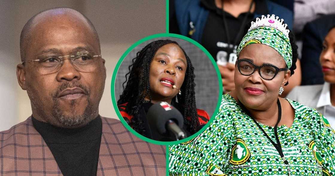 Collage image of Richard Dyantyi, Busisiwe Mkwebane and Pemmy Majodina