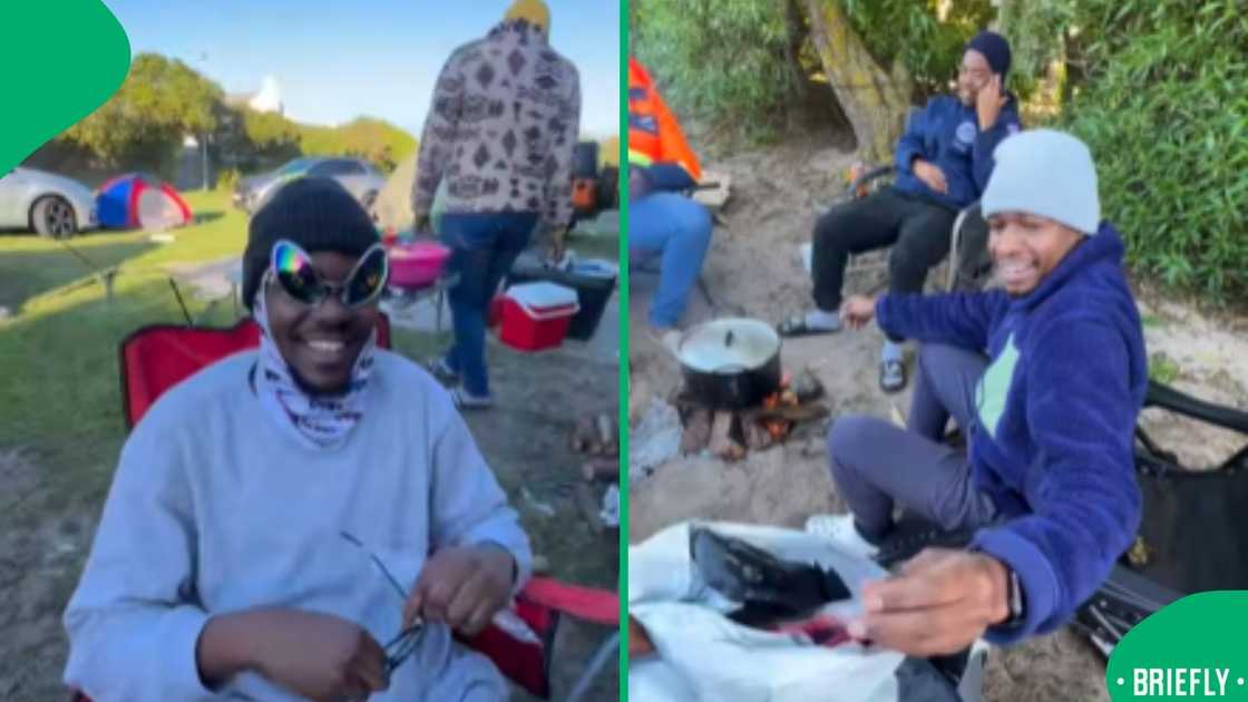 A fun social media moment showing friends wearing random character glasses outdoors A fun social media moment showing friends wearing random character glasses outdoors