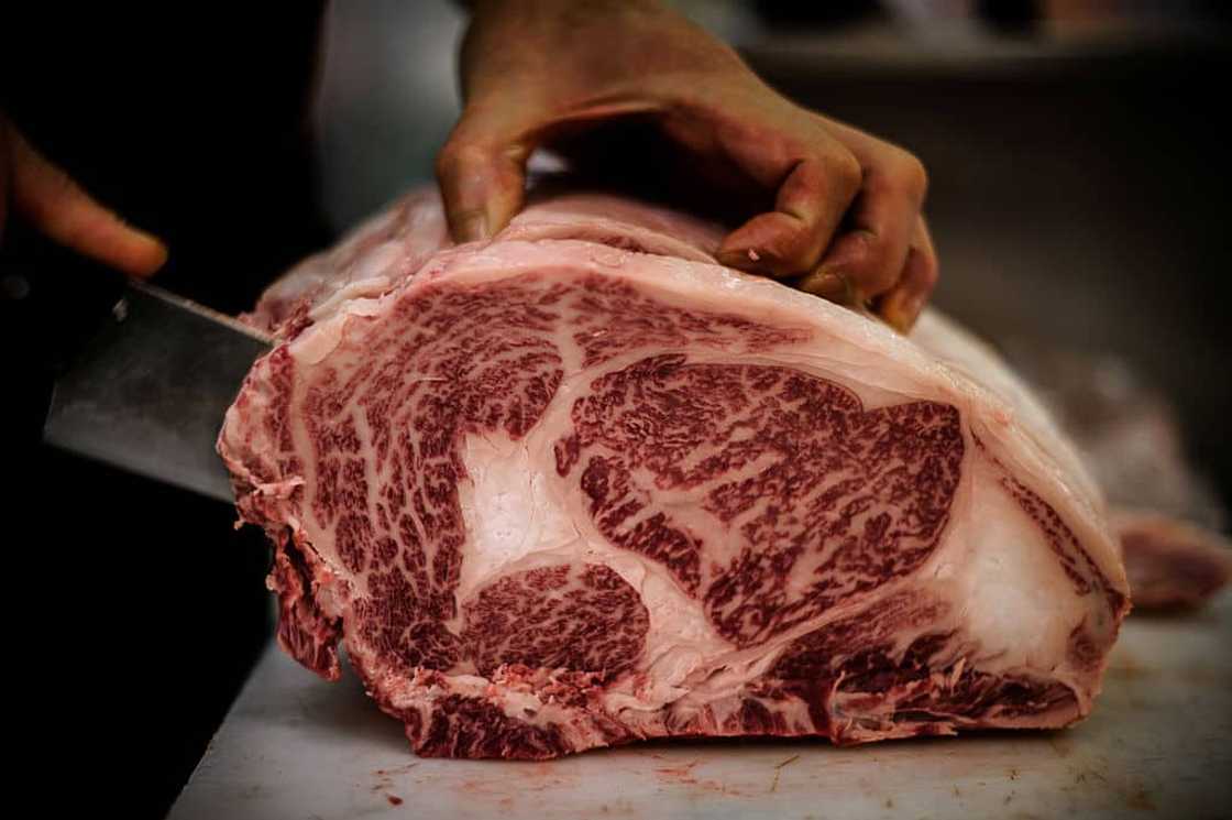 Kobe beef from Japan on display at a supermarket in Hong Kong in July 2012. Kobe beef from Japan on display at a supermarket in Hong Kong in July 2012.