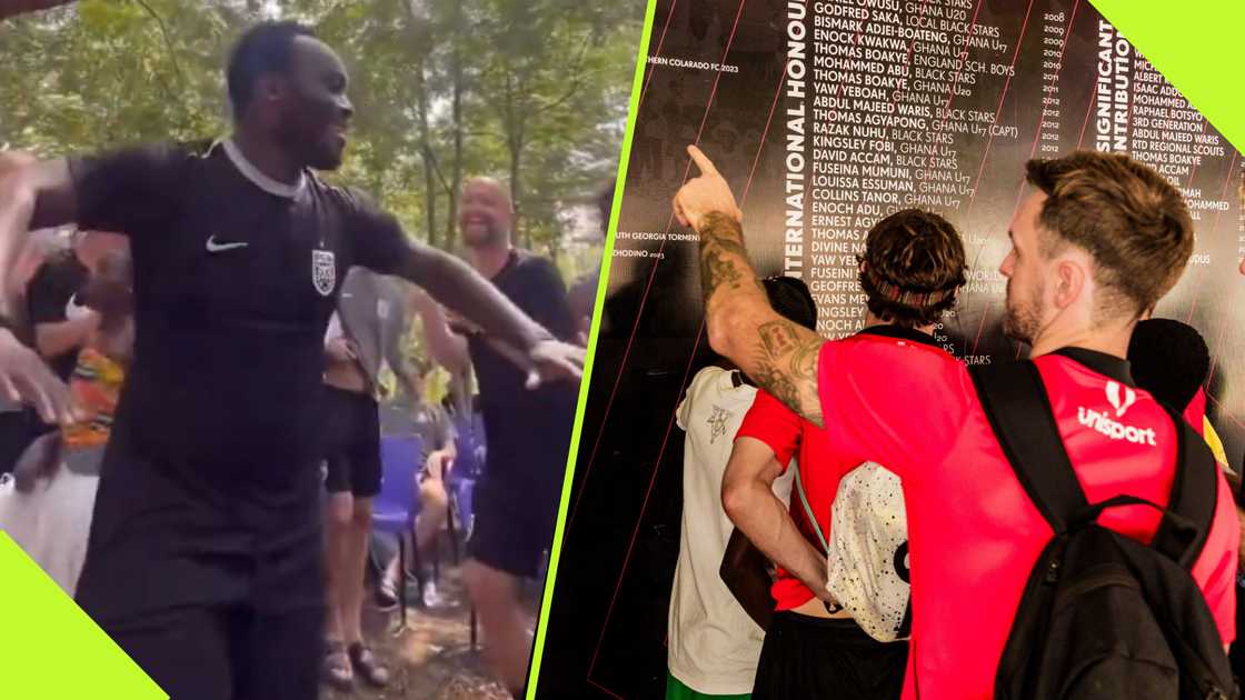 Michael Essien displays traditional dance during FC Nordsjaelland visit. Michael Essien displays traditional dance during FC Nordsjaelland visit.