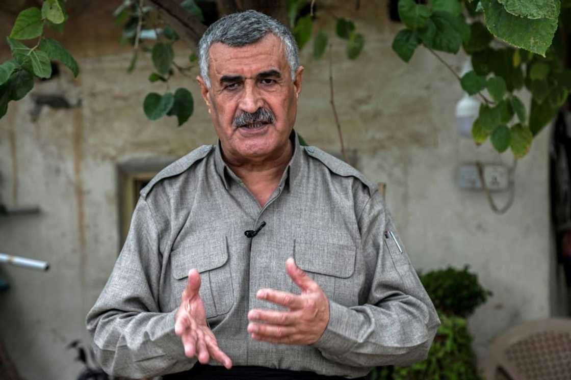 PDKI leader Mustafa Mawlodi speaks to AFP PDKI leader Mustafa Mawlodi speaks to AFP