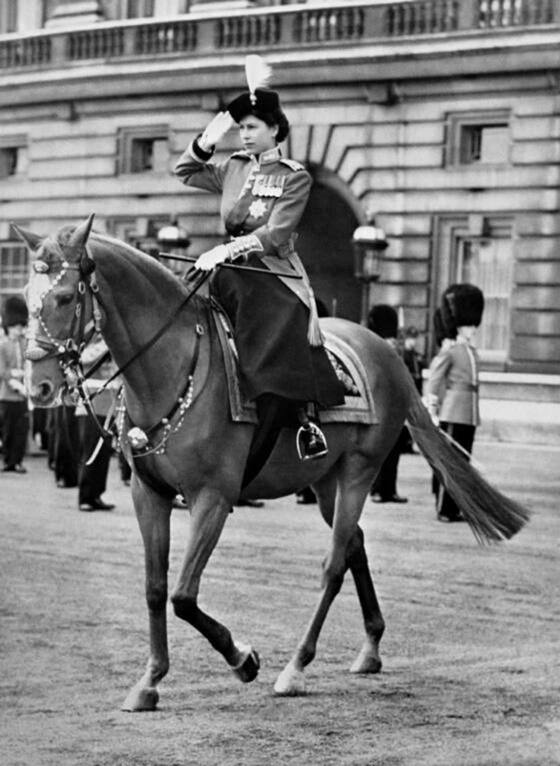 Queen Elizabeth II in the past took the salute herself at military parades Queen Elizabeth II in the past took the salute herself at military parades
