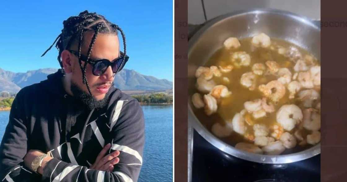 AKA, cooking, prawn curry, singer, video AKA, cooking, prawn curry, singer, video