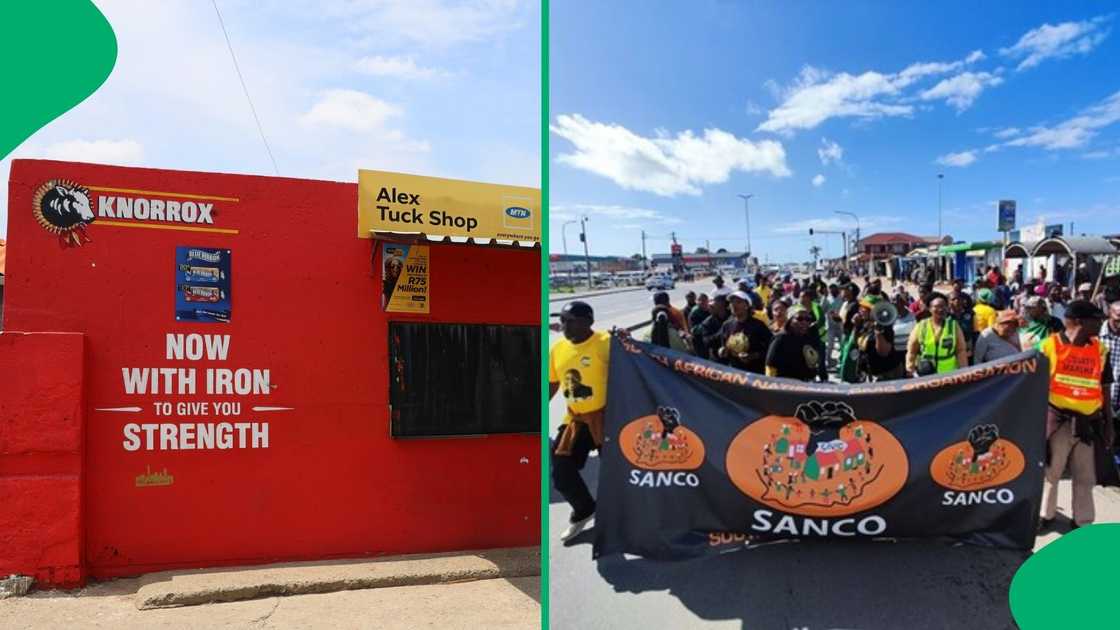 SANCO are unhappy with foreign-owned spaza shops. SANCO are unhappy with foreign-owned spaza shops.