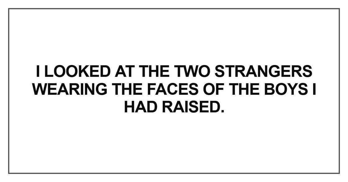 I looked at the two strangers wearing the faces