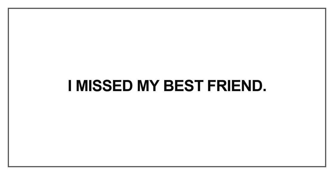 I missed my best friend I missed my best friend