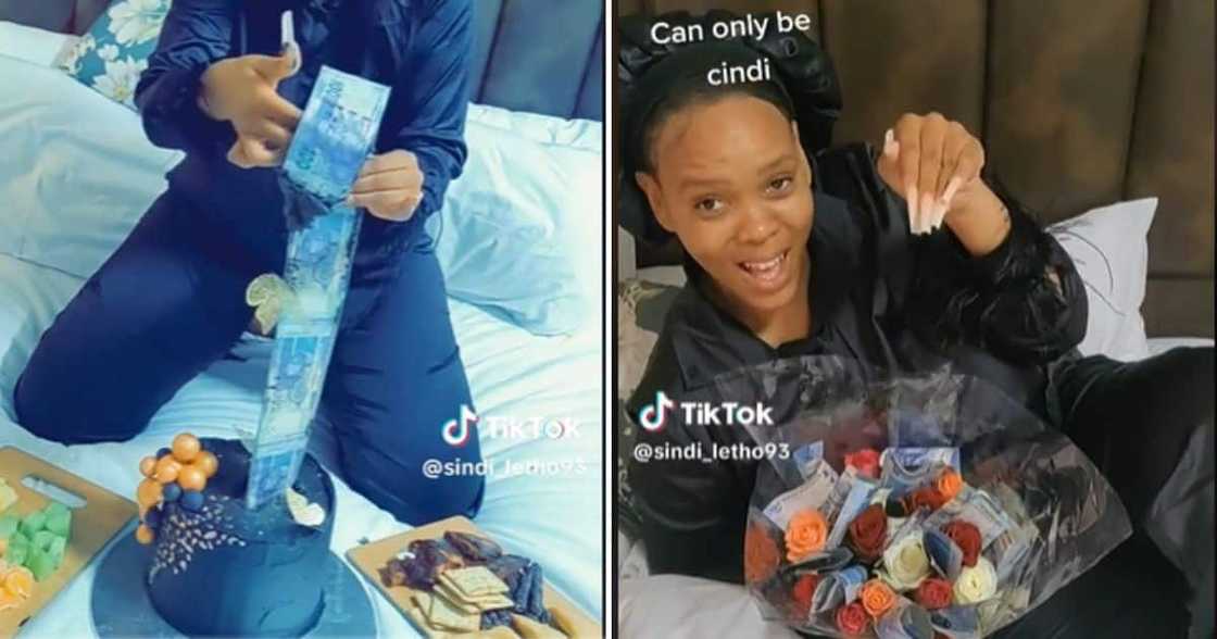 Woman pulls hundreds from her birthday cake Woman pulls hundreds from her birthday cake