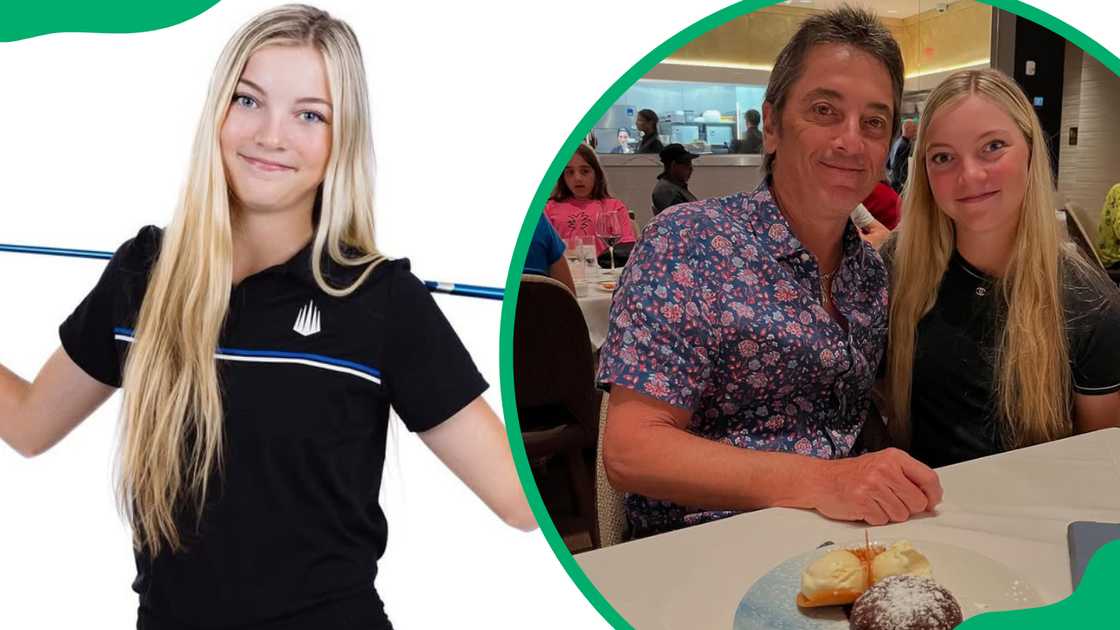 Bailey DeLuca Baio (L). The collegiate golfer with her father, Scott Baio (R)
