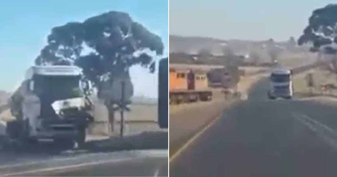 Truck, driver, train, video, social media Truck, driver, train, video, social media